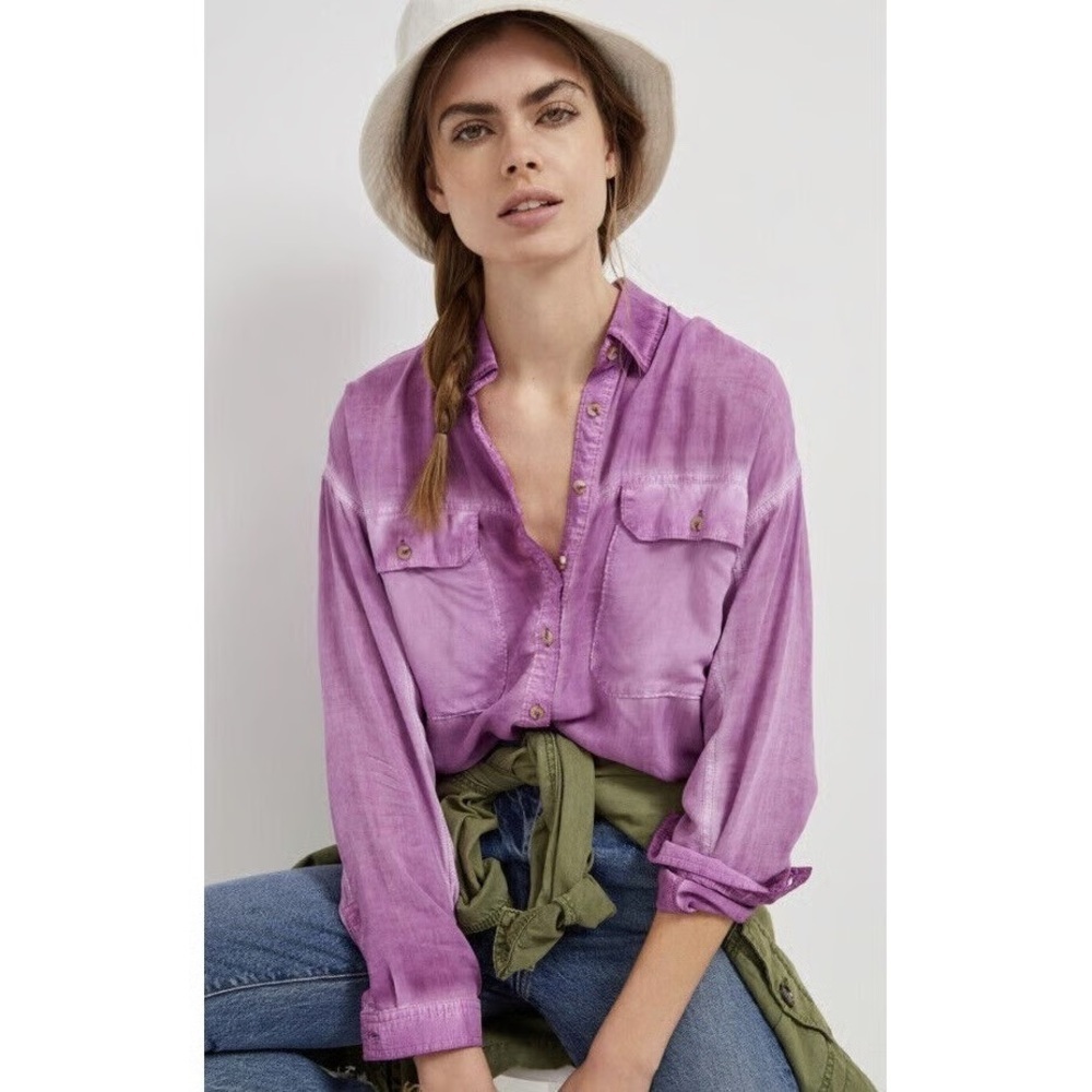 ๐ Pilcro by Anthropologie Purple Button-Down Shirt ๐